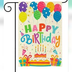 NEW WATINC Happy Birthday Garden Flag Burlap Yard Signs Vertical Double Sided